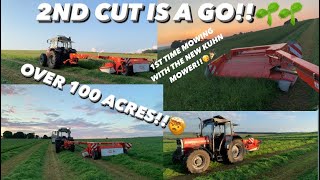 SECOND CUT SILAGE PART 1  MOWING WITH MASSEY FERGUSON 390T  KUHN FC 302G MOWER  ONLY THE 1ST HALF [upl. by Wakefield]