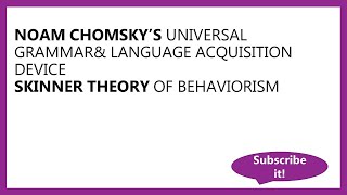 Noam Chomskys language theories [upl. by Halima]