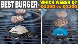 WEBER Q BATTLE BURGERS  Q1200 vs Q2200 Comparison  Which Makes It Better [upl. by Notgnirrab]