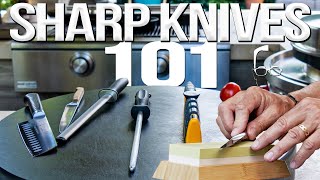 THE BEST WAYS TO SHARPEN YOUR KITCHEN KNIFE  SAM THE COOKING GUY 4K [upl. by Ezzo]