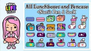 ALL LUNCHBOXES and PENCASES NARIS PEN and SOCK in TOCA LIFE WORLD  Toca Boca  NecoLawPie [upl. by Maroj]