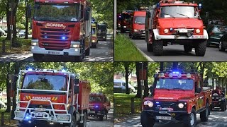 Optocht Brandweerwagens 150 jaar BW Kapellen  Fire Truck Parade lots of sirens [upl. by Alletsirhc]