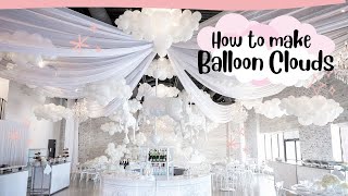 DIY Organic Balloon Cloud  How to Make a Balloon Cloud  Balloon Cloud Tutorial Balloon Garland [upl. by Fenton]