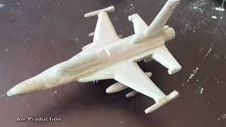 How to Make Wooden Fighter Aircraft  diy aeroplane craft [upl. by Fauver916]