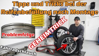 Reifen aufpumpen nach Montage bei ProblemfelgeProblemreifen Luft befüllen Tipps und Tricks [upl. by Averat]