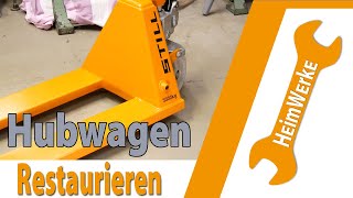 Restauration eines STILL WAGNER HP30 Hubwagen  Restoration STILL WAGNER HP30 pallet truck [upl. by Hoye129]