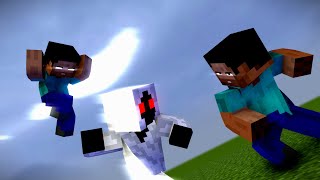 Minecraft Fight Animation  Herobrine Steve VS Entity 303 [upl. by Cloutman630]