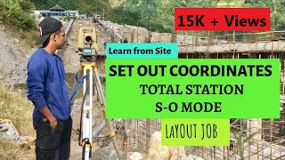 Set out coordinates in field using Total Station  SO Mode  Site Engineering  Surveying [upl. by Twedy385]