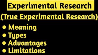 Experimental Research  True Experimental Research Or True Experimental Design [upl. by Thorvald765]