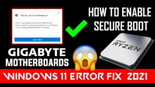 How To Enable Secure Boot In Gigabyte Motherboard  how to enable TPM 20 in bios gigabyte [upl. by Adlare]