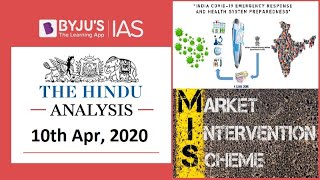 The Hindu Analysis for 10th April 2020 Current Affairs for UPSCIAS [upl. by Acinoreb]