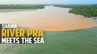 RIVER PRA MEETS THE SEA  THE BEAUTIFUL SHAMA ESTUARY [upl. by Ayekin]