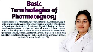 Basic Terminologies Of Pharmacognosy  Introduction of Pharmacognosy [upl. by Howe]