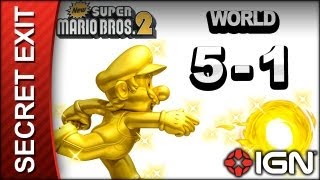 New Super Mario Bros 2  Secret Exit Guide  World 51  Walkthrough [upl. by Ludlow879]