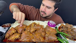 ASMR  Eating Spicy Chicken Thai CurryChicken Liver Gizzard Curry with RiceRaw OnionGreen Chilli [upl. by Brendin92]