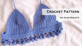 Crochet Bobble Bralette  The Helen Crochet Bralette Tutorial [upl. by Hagep439]