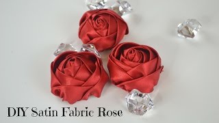 DIY Fabric Flower Tutorial How to create a satin fabric rose [upl. by Gram]