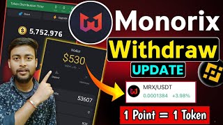 monorix withdrawal update  monorix token distribution date  how to withdraw monorix airdrop token [upl. by Fanestil]