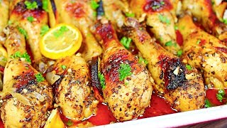 Juicy Baked Chicken Drumsticks in Lemon Garlic Butter Sauce  Easy Chicken Recipe [upl. by Ydaf715]