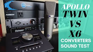 Apollo Twin Duo vs Apollo X6 Converter sound test using U87ai [upl. by Moina426]