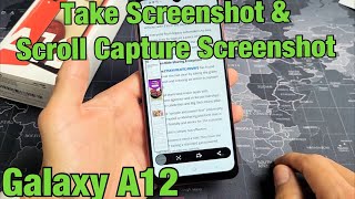 Galaxy A12 How to Take Screenshot amp Scroll Capture Screenshot [upl. by Atteve]