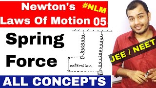 11 Chap 5  Laws Of Motion 05  Spring Force  Spring Numericals JEE mains NEET All concepts [upl. by Yeltnarb]