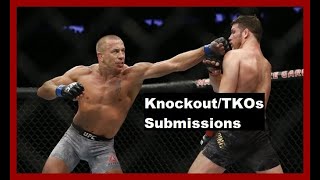 Georges StPierre UFC Finishes  KnockoutsTKOsSubmissions  Highlights As of August 2020 [upl. by Ever]