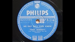 Tony Bennett No One Will Ever Know 1953 78 rpm [upl. by Ellimaj]