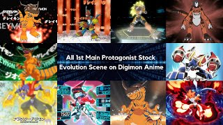 All First Main Protagonist Stock Evolution Scene in Digimon Anime History Adventure  Ghost Game [upl. by Repsac]