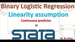 Linearity assumption test for continuous predictor in binary logistic regression in STATA [upl. by Der509]