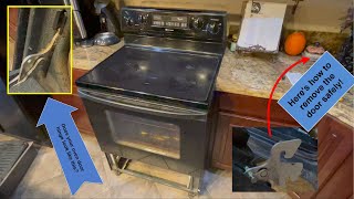 Remove 22 Year Old Whirlpool Range Stove Oven Door for Cleaning or Repair  Model RF378LX [upl. by Atal]