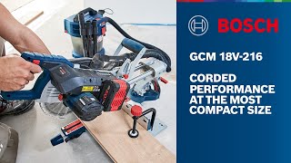 Bosch GCM 18V216 Professional Cordless Mitre Saw  BITURBO [upl. by Ahsito393]