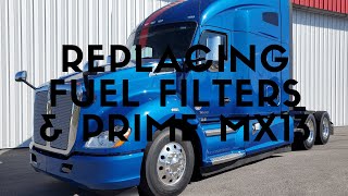 Paccar MX13 Changing Fuel Filters and Priming The Engine [upl. by Ennayt]