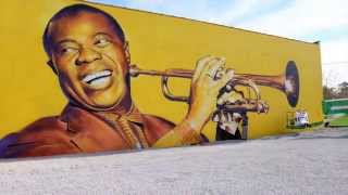 Louis Armstrong Mural tribute  Lexington KY [upl. by Olenka]