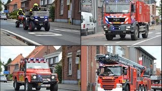 Optocht Brandweerwagens 150 jaar BW Kalmthout  Fire Truck Parade lots of sirens [upl. by Hairej809]