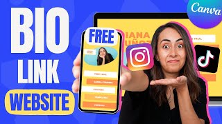 BEST Way to Create a BIO LINK WEBSITE for Instagram or TikTok FREE in Canva [upl. by Arlynne]