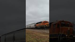 SB Lenexa Local with BNSF 3160 and Caboose Lenexa KS 121514 1127am [upl. by Palestine]