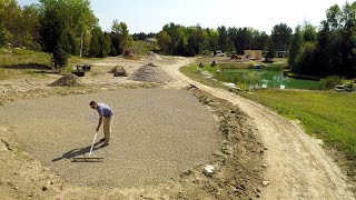 Shaping the Gravel Layer of the Two Golf Greens  Backyard Par 3 Build [upl. by Molton427]