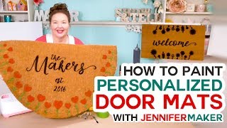 Make Personalized Door Mats with a Cricut Freezer Paper  Flex Seal Method [upl. by Garnett885]