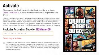 GTA V Activation Code Already In Use Fix 99 Works [upl. by Attelocin]