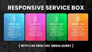 Responsive Service Section with CSS Grid  No CSS Media Queries [upl. by Cogan781]