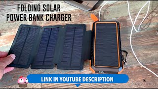 ★★★★★ Solar Charger Review  BLAVOR Power Bank with Foldable Panels 18W amp 20000mah [upl. by Enirahtak]