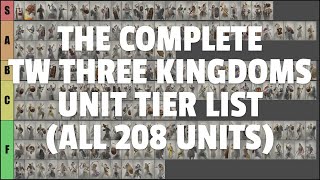 The Complete Total War Three Kingdoms Unit Tier List All 208 Units [upl. by Ahsikrats]