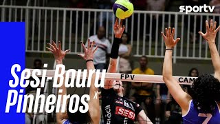 SESIBAURU 1 X 3 PINHEIROS  MELHORES MOMENTOS  CAMPEONATO PAULISTA DE VÔLEI FEMININO 2023  sportv [upl. by Nossaj]