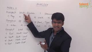 Analogy  Model 1 Word Analogy  Reasoning Ability  TalentSprint Aptitude Prep [upl. by Dlanor417]