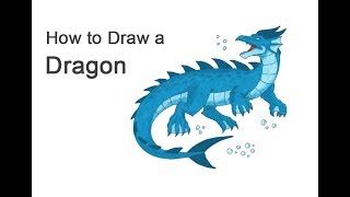 How to Draw a Dragon Water  Sea Dragon [upl. by Boehike799]