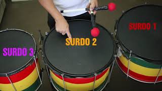 SURDOS 1 2 3  TURN or GIRO Escola de Samba [upl. by Ellynn10]