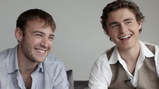 Emory Cohen amp Callan McAuliffe interview Beneath the Harvest Sky [upl. by Haerb]