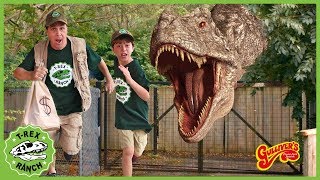 Giant TRex Dinosaur Escape Dinosaurs Pretend Play At Gullivers Adventure Park for Kids [upl. by Hakeem]