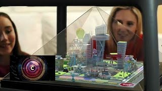 Holographic pyramid creates a world on your table  BBC Click [upl. by Rossie]